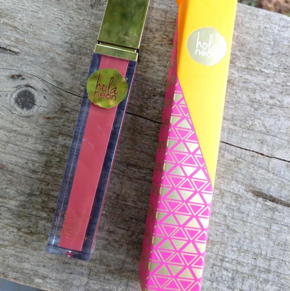 Hola Neon  Velvet Lipstick "The Easy Sell" color.